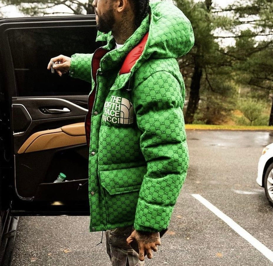 GUCCI X The North Face Green Puffer Winter Coat Unisex