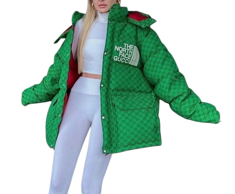 GUCCI X The North Face Green Puffer Winter Coat Unisex